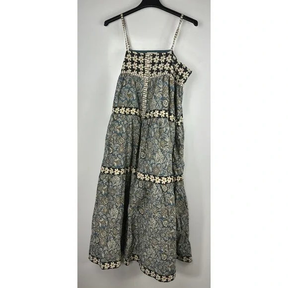 Natural Life Boho Floral Tiered Cotton Maxi Dress Button Front Midi Womens XL - Picture 7 of 14